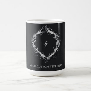 Abstrakter Energiekreis – Anpassbarer Text Kaffeetasse