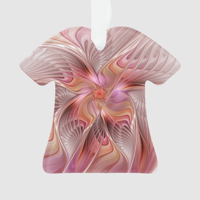 Abstrakter Engel Farbenfrohe Fantasie Fraktal Art Ornament (Vorderseite)