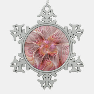 Abstrakter Engel Farbige Fantasy-Fraktal-Kunst Schneeflocken Zinn-Ornament