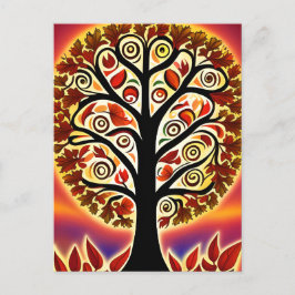 Abstrakter Erntebaum Postkarte