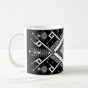 Abstrakter, ethnisch geometrischer Hintergrund Kaffeetasse