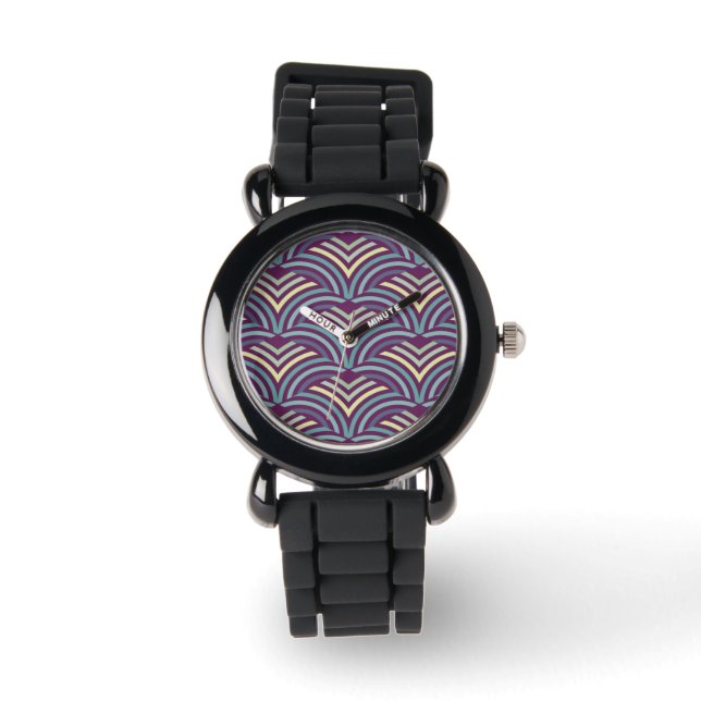Abstrakter ethnischer Hintergrund Armbanduhr (Vorderseite)