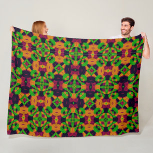 Abstrakter ethno-kaleidoskopischer Ornamentivdruck Fleecedecke