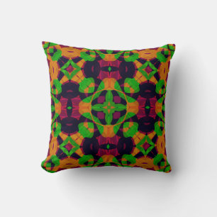 Abstrakter ethno-kaleidoskopischer Ornamentivdruck Kissen