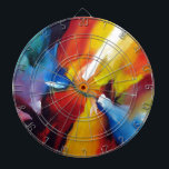 Abstrakter Expressionismus Dartscheibe<br><div class="desc">Rot-Gelb-Grün-Blau-Abstrakt-Expressionismus-Malerei</div>