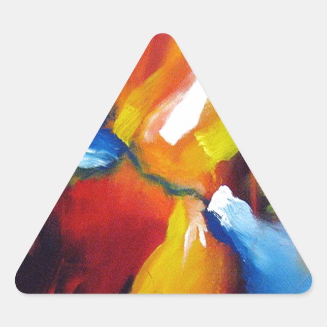 Abstrakter Expressionismus Dreieckiger Aufkleber (Vorderseite)