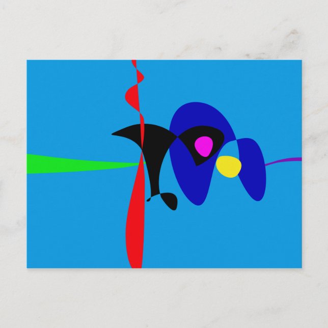Abstrakter Expressionismus Einfache digitale Kunst Postkarte (Vorderseite)