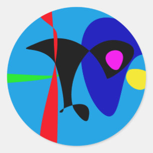 Abstrakter Expressionismus Einfache digitale Kunst Runder Aufkleber