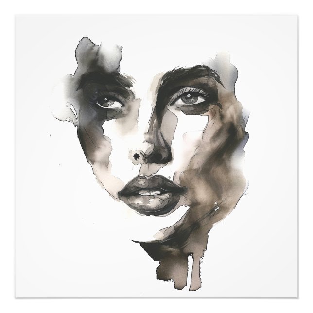 Abstrakter Expressionismus Frauen Portrait Foto (Vorne)