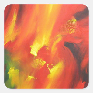 Abstrakter Expressionismus Quadratischer Aufkleber