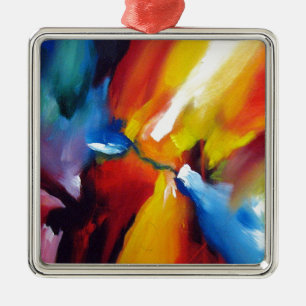 Abstrakter Expressionismus Silbernes Ornament