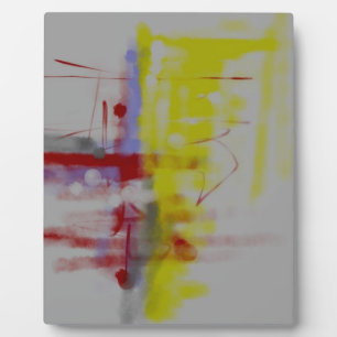 Abstrakter Expressionist in Graurot Fotoplatte
