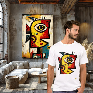 Abstrakter expressionistischer Fisch Moderne geo T-Shirt