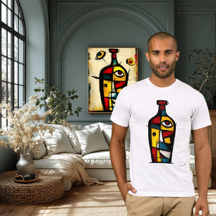 Abstrakter Expressionistischer Flasche Modern Sy T-Shirt