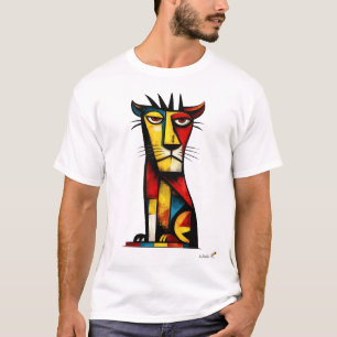 Abstrakter Expressionistischer Löwe Geometrische M T-Shirt