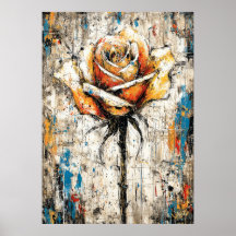 Abstrakter expressionistischer Rosenmalerei modern