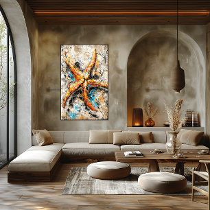 Abstrakter expressionistischer Seestern-Malerei Kü Poster