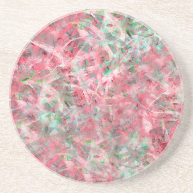 Abstrakter expressionistischer Tanz in Rosa und Gr Untersetzer (Vorne)
