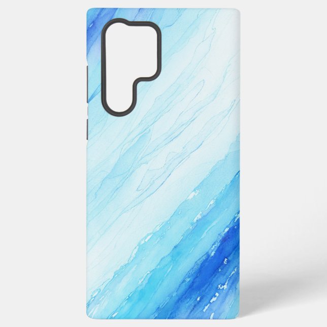 Abstrakter Fall für blaue Wasserfarbe Samsung Galaxy Hülle (Rückseite)