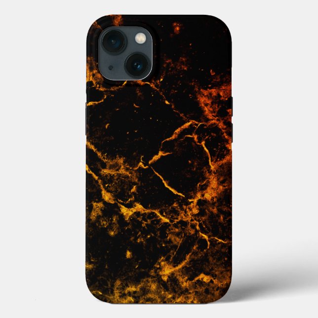 Abstrakter Fall für Schwarz und Orange Molten Lava Case-Mate iPhone Hülle (Rückseite)