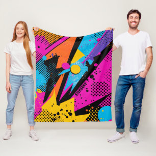 Abstrakter Farbabstrich im Retro-Comic-Stil (1) Fleecedecke