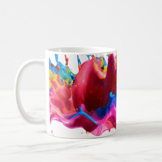 Abstrakter Farbdruck 11 oz Tasse (Links)