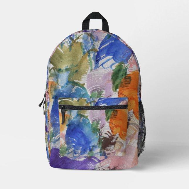 Abstrakter Farbdruck Bedruckter Rucksack (Vorderseite)