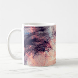 Abstrakter farbdynamischer Hintergrund mit Lichtri Kaffeetasse