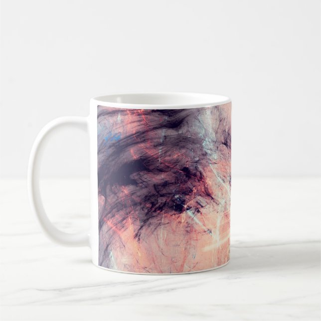 Abstrakter farbdynamischer Hintergrund mit Lichtri Kaffeetasse (Links)