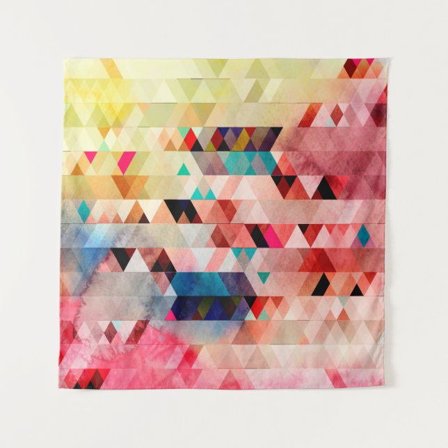 Abstrakter, farbenfroher Aquarellhintergrund Wandteppich (Vorderseite)