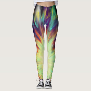 Abstrakter farbenfroher kühner Schwung Leggings