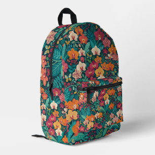 Abstrakter farbenfroher Orchideengarten-Rucksack Bedruckter Rucksack