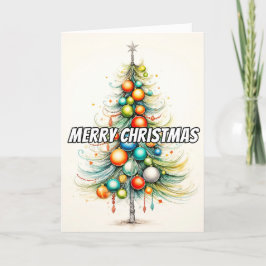Abstrakter, farbenfroher Weihnachtsbaum Feiertagskarte
