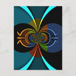 Abstrakter Farbexplosions-Kunstprint Postkarte