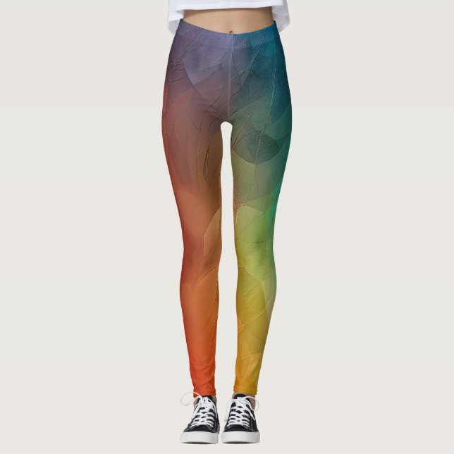 Abstrakter Farbfluss in Formen Leggings (Vorderseite)