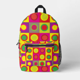 Abstrakter, farbiger Circle Square Nahtloses Muste Bedruckter Rucksack