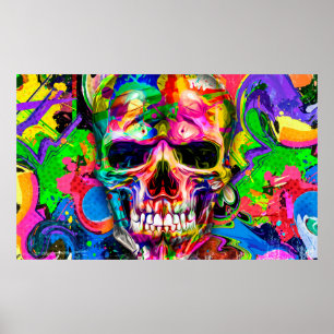 abstrakter farbiger Hintergrund mit farbenfroher S Poster