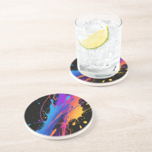 Abstrakter farbiger Spritzer Hintergrund Getränkeuntersetzer