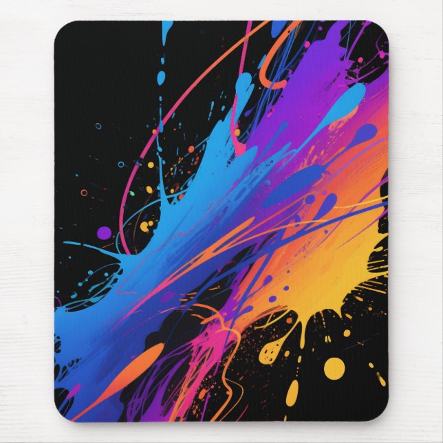 Abstrakter farbiger Spritzer Hintergrund Mousepad (Vorne)