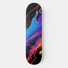 Abstrakter farbiger Spritzer Hintergrund Skateboard