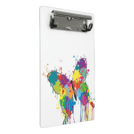 Abstrakter farbiger Tropfen Paint Butterfly Mini Klemmbrett