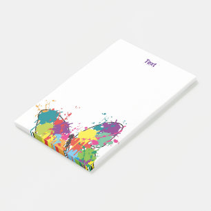 Abstrakter farbiger Tropfen Paint Butterfly Post-it Klebezettel