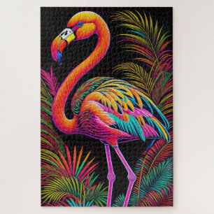Abstrakter farbiger Zeichn eines Flamingo