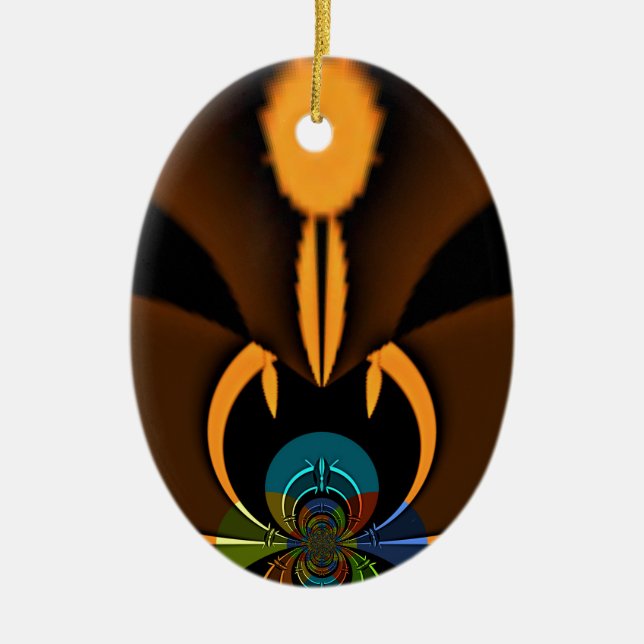 Abstrakter Farbkontrast Keramik Ornament (Vorne)