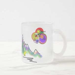 abstrakter Farbmond Mattglastasse