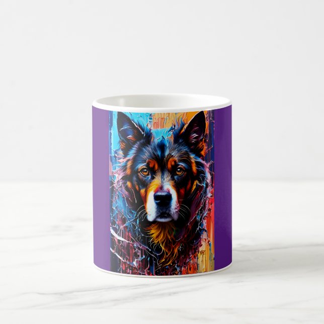 Abstrakter Farbspritzer Hund Kaffeetasse (Mittel)
