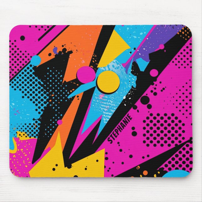 Abstrakter Farbspritzer im Retro-Comic-Stil Mousepad (Vorne)