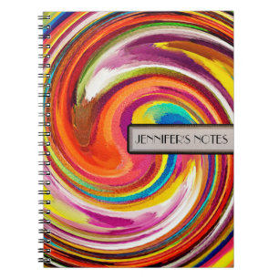 Abstrakter Farbstrudel Kunsthintergrund #4 Notizblock