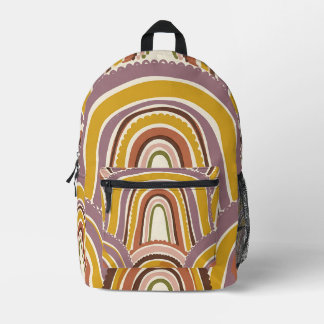 Abstrakter Farmhouse-Regenbogen-Rosé-Oliv-Rucksack Bedruckter Rucksack