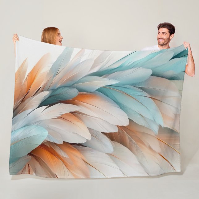 Abstrakter Federfluss – Sanfte Eleganz Fleecedecke (Beispiel)